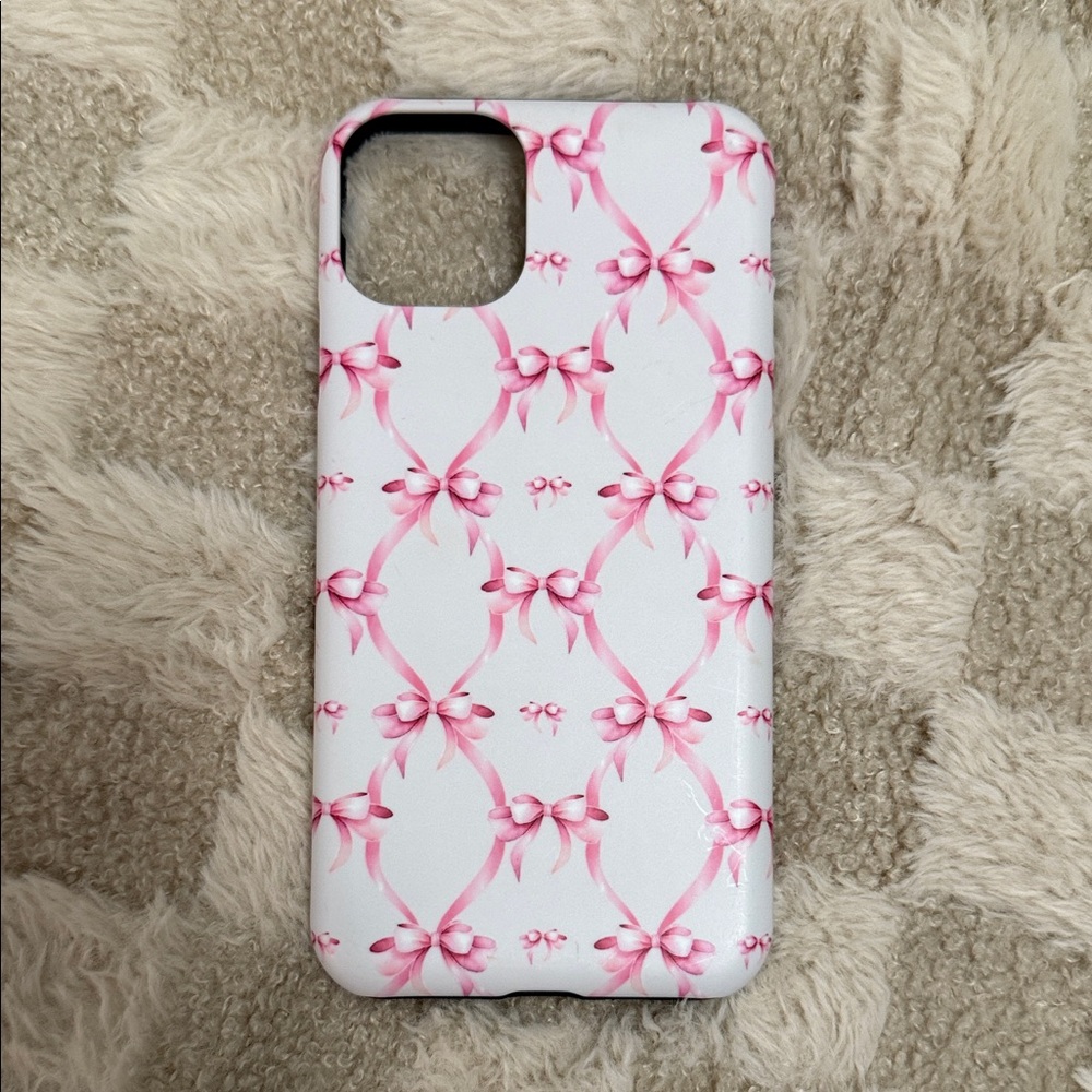Pink Bow Pattern iPhone 11 Pro Max phone Case